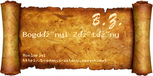 Bogdányi Zétény névjegykártya